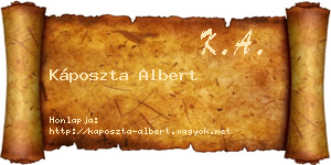 Káposzta Albert névjegykártya